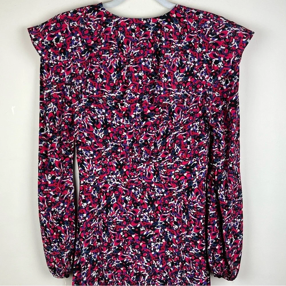 Diane von Furstenberg Bella Wrap Effect Ruffled Silk Crepe de Chine Midi Dress 2 - Picture 5 of 11